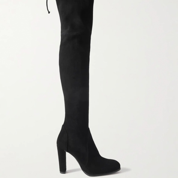 Stuart Weitzman - Black "Highland" Suede Over the Knee Boots, Size 8 - Picture 1 of 6
